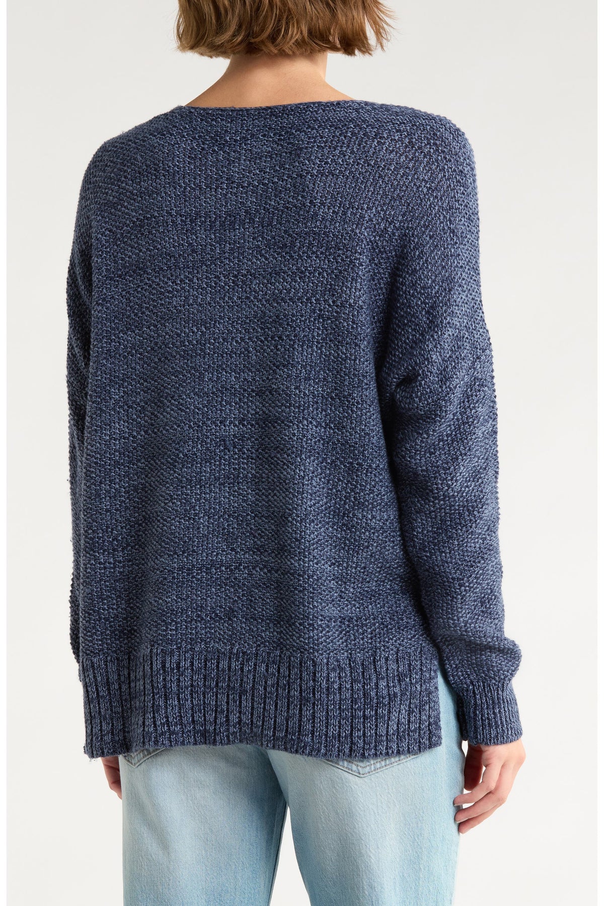 [7WP5056-410] WOMENS LUCKY BRAND SPRING WEIGHT V NECK PULLOVER - AMERICAN NAVY – product view 2