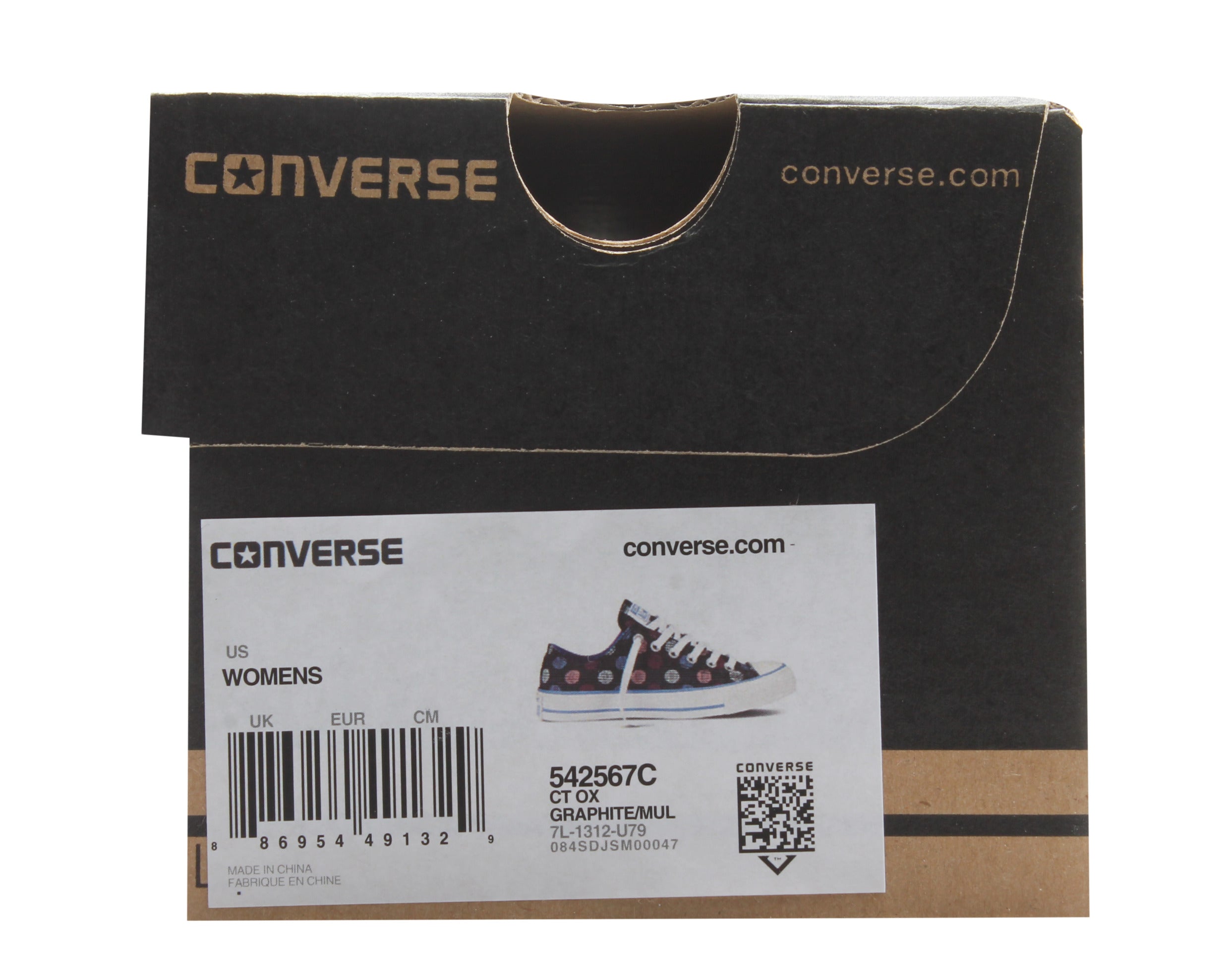 Converse Chuck Taylor All Star Ox Polka Dots Sneakers — Graphite Low-Top