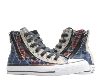Converse Chuck Taylor All Star Dual Zip Hi Plaid Bordeau Sneakers — White