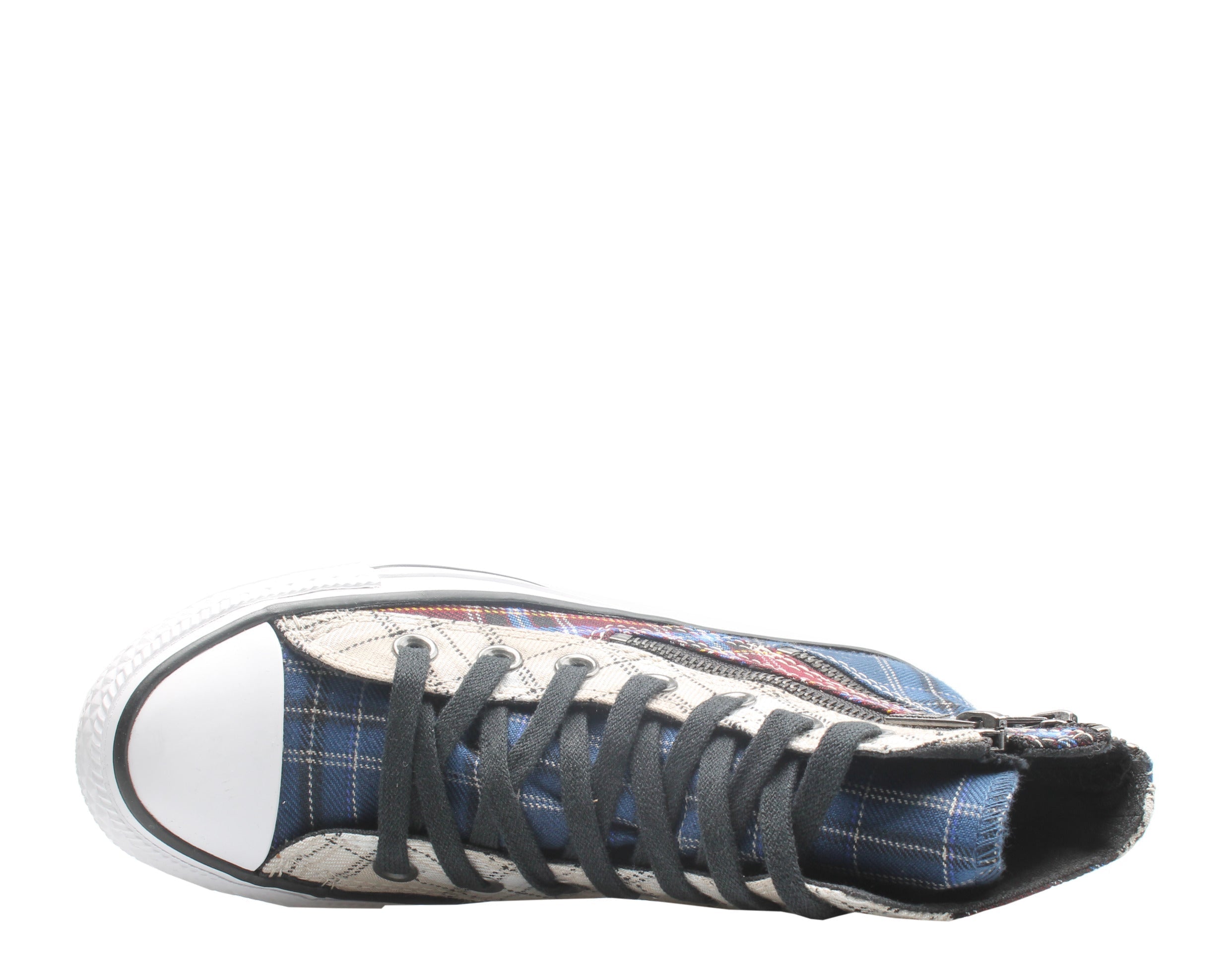 Converse Chuck Taylor All Star Dual Zip Hi Plaid Bordeau Sneakers — White