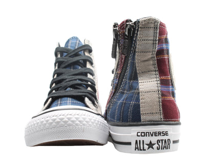 Converse Chuck Taylor All Star Dual Zip Hi Plaid Bordeau Sneakers — White
