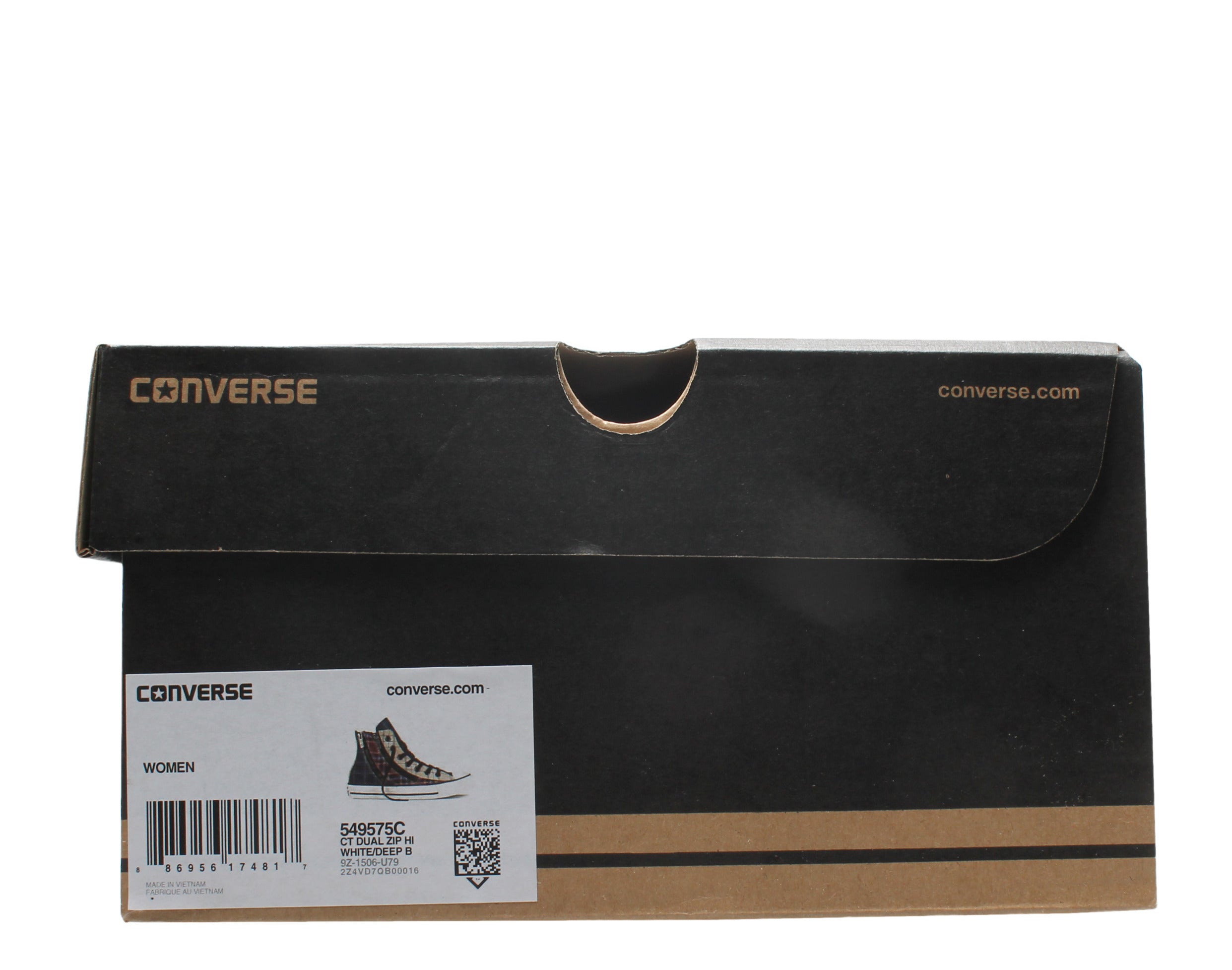 Converse Chuck Taylor All Star Dual Zip Hi Plaid Bordeau Sneakers — White