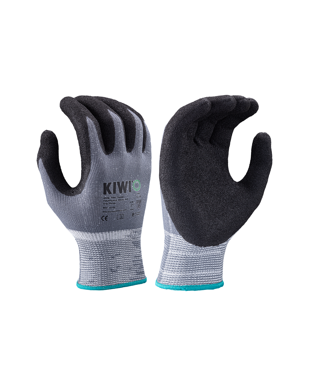 Kiwi A5 Cut Resistant Nitrile Palm Coated Polyethylene Blend Knit Grey Grip Gloves [55100]