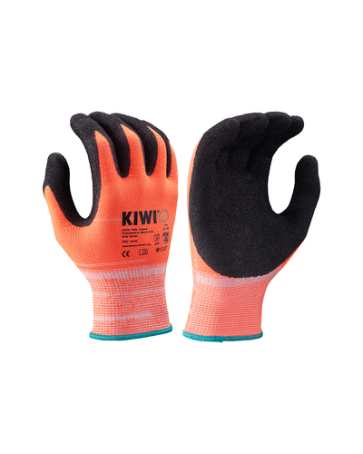 Kiwi A5 Cut Resistant Nitrile Palm Coated Polyethylene Blend Knit Orange Grip Gloves [55200]