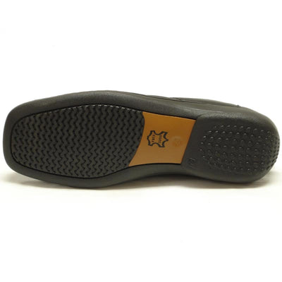 P-5591 Jacobo Black Leather Slip on Loafer Pinosos Made in Spain