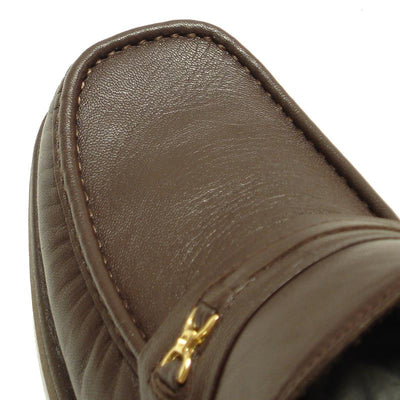 P-5615-668 Brown Leather Slip on Loafer Pinosos Made in Spain