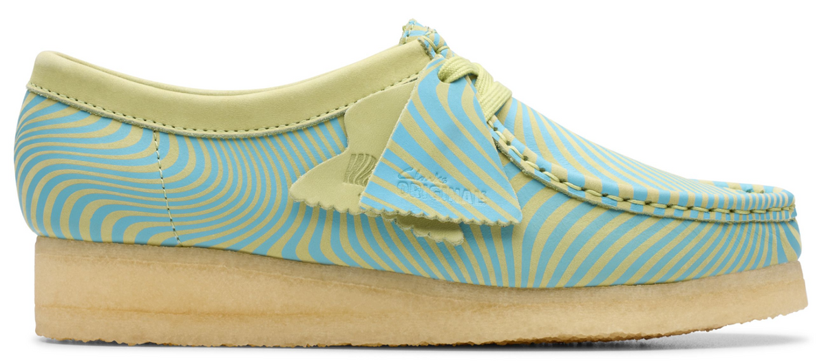Clarks Originals Wallabee Women's Blue Lime Print Nubuck 26175834