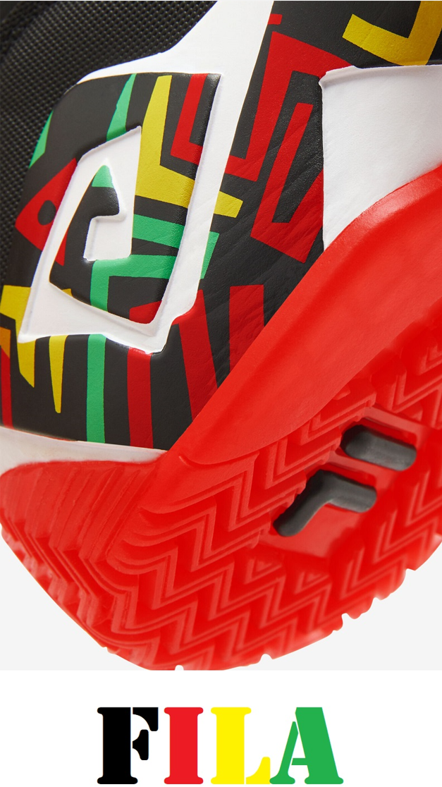 Fila MB - 1BM01264-041 (Black / White / Red) – Detail Close-Up