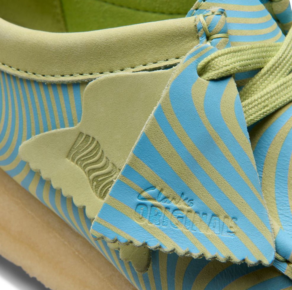 Clarks Originals Wallabee Women's Blue Lime Print Nubuck 26175834 - additional view 3