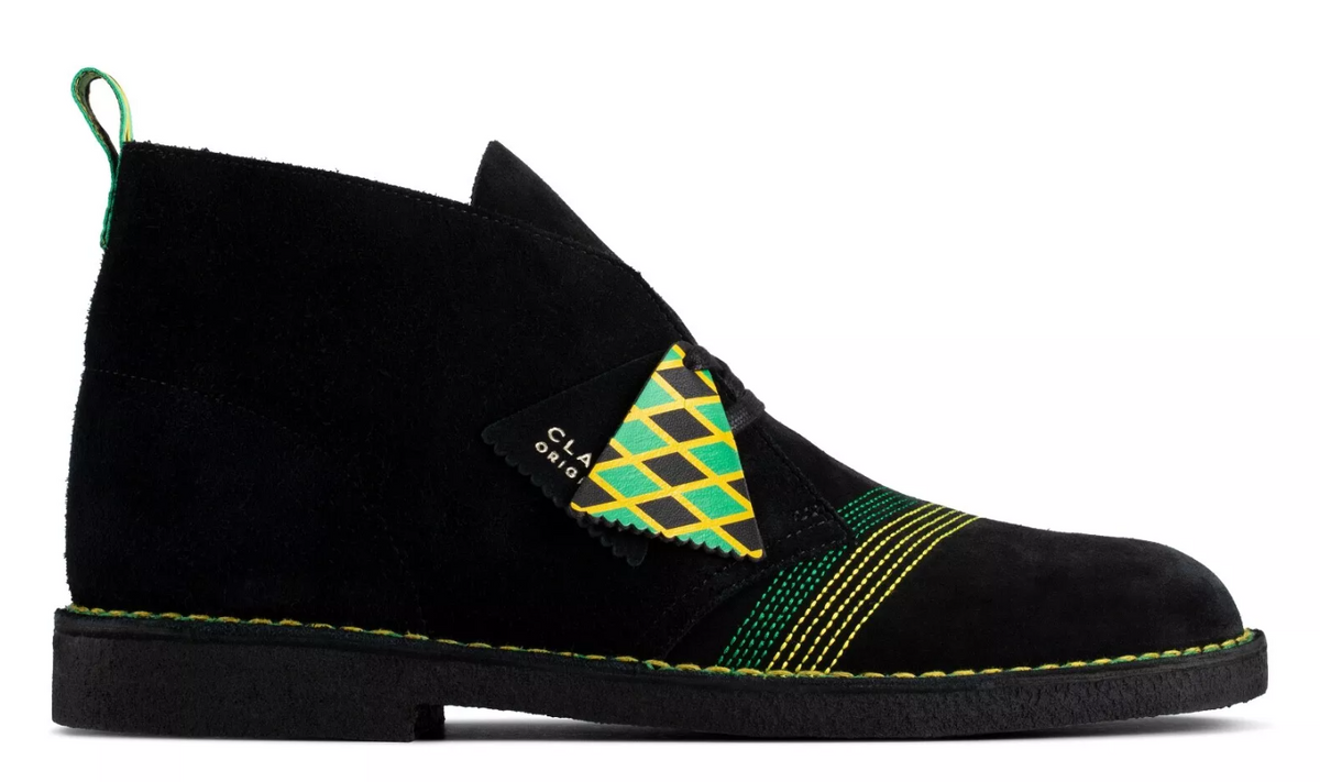Clarks Originals Desert Boot Jamaica Bee Men's Black Multi Suede 26155917 - additional view 3