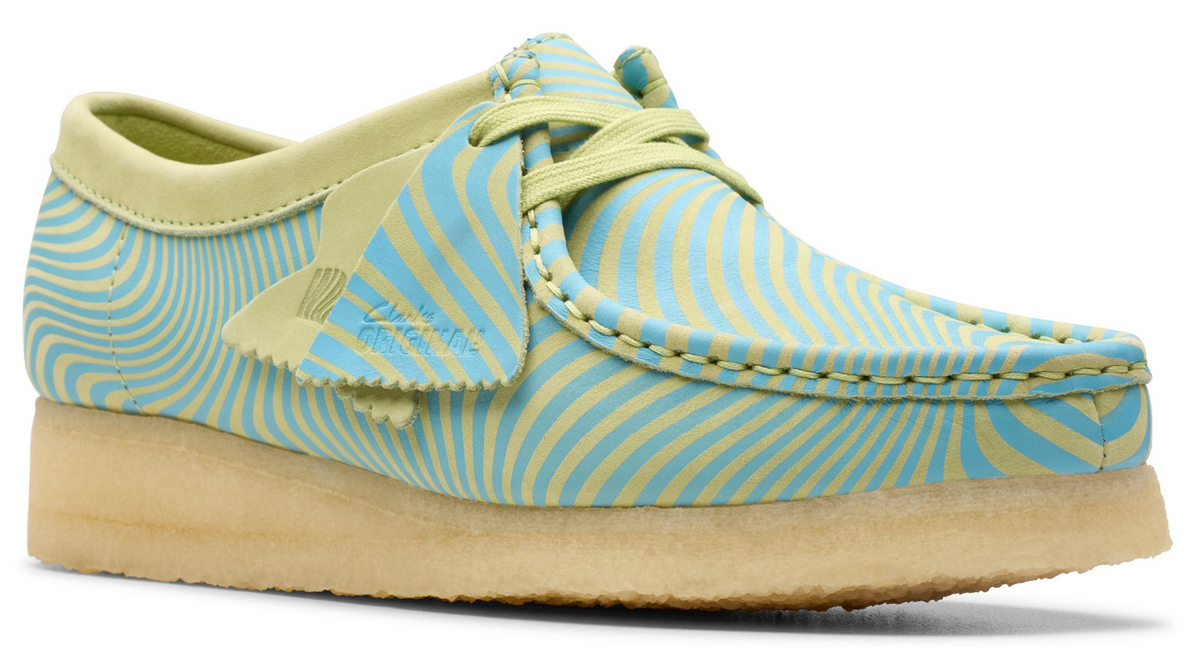Clarks Originals Wallabee Women's Blue Lime Print Nubuck 26175834 — product view 2
