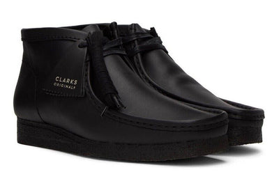 Clarks Wallabee Boot - Black Leather - 26155512 - Men's