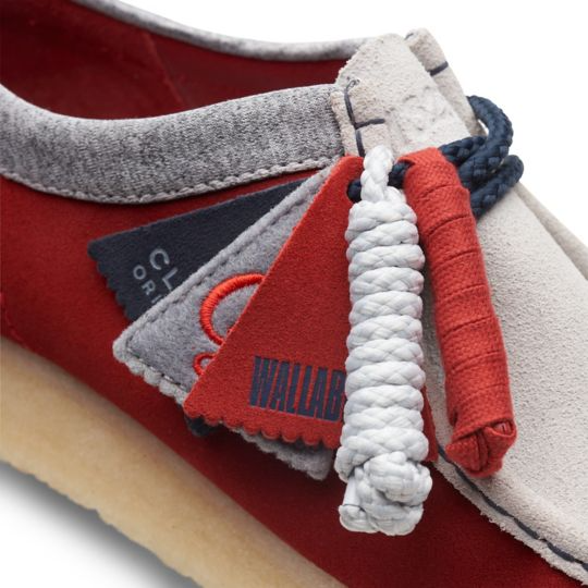 Clarks Originals Wallabee VCY Men's Red Grey Suede 26166291 — product view 2