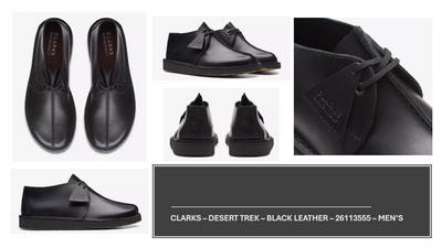Clarks Originals Desert Trek - Black Leather - 26113555 - Men's