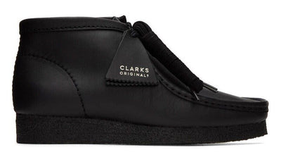 Clarks Wallabee Boot - Black Leather - 26155512 - Men's