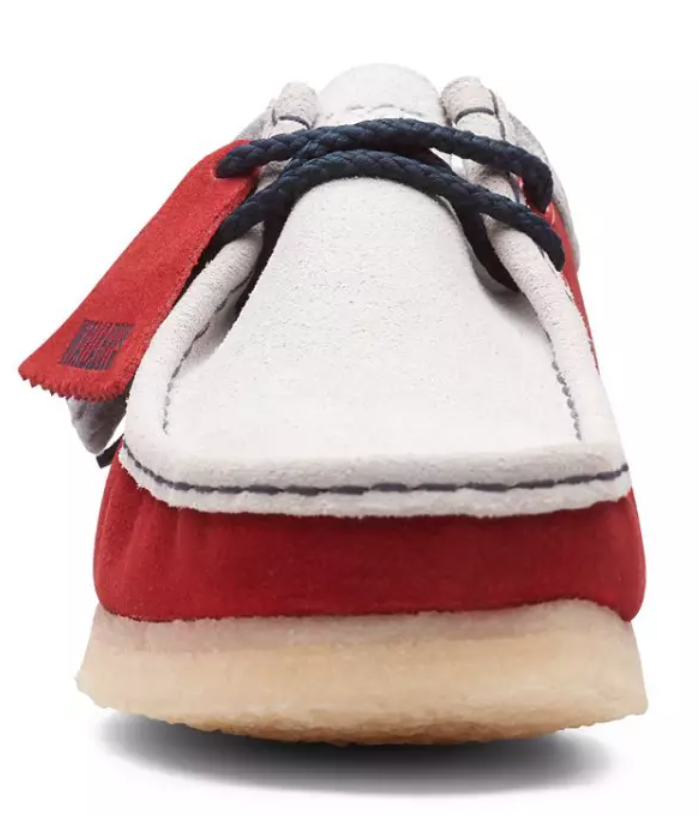 Clarks Originals Wallabee VCY Men's Red Grey Suede 26166291 — rear view