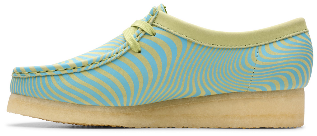 Clarks Originals Wallabee Women's Blue Lime Print Nubuck 26175834 — product view 5