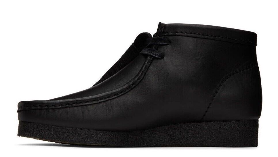 Clarks Originals Wallabee Boot Men's Black Leather 26155512 — sole view