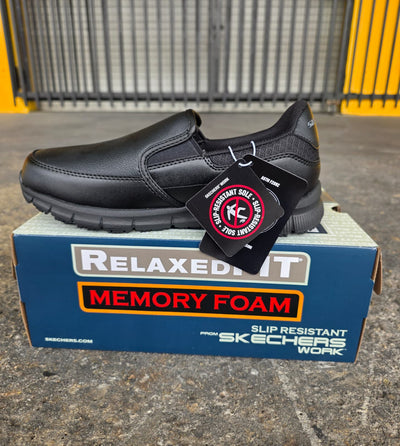 Skechers Annod - 77236 Black - Slip Resistant - Work - Women's – Detail Close-Up