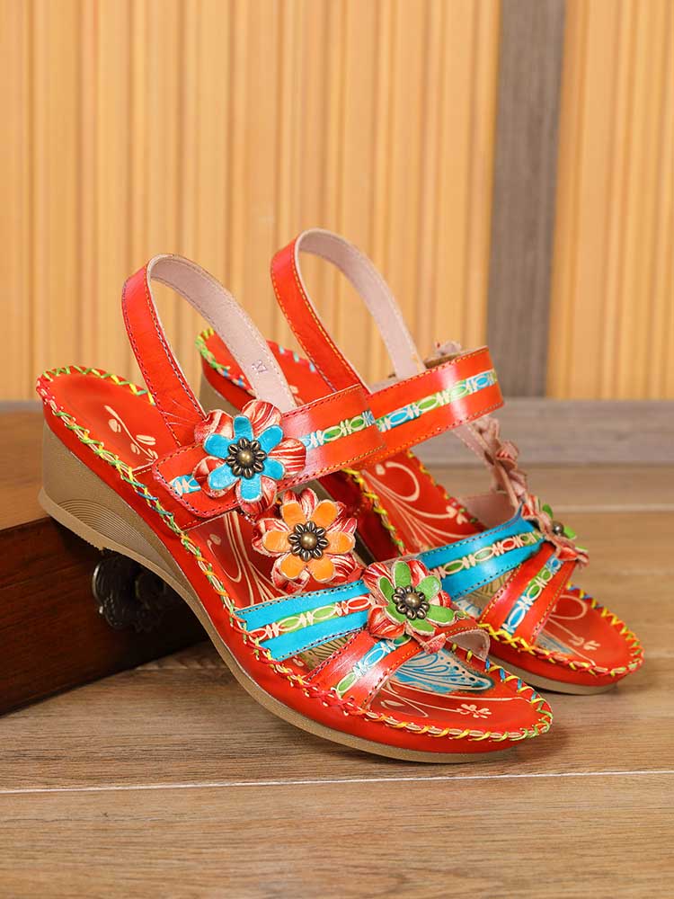 Zaria Flowers Embossing Sandals – product view 9
