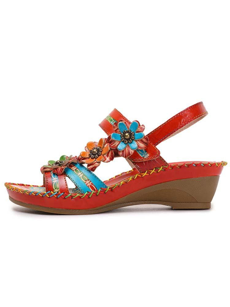 Zaria Flowers Embossing Sandals – product view 3
