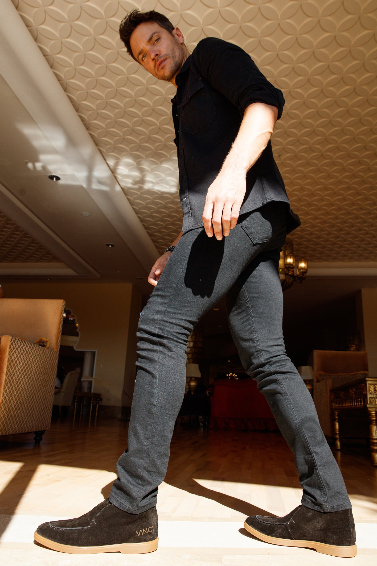 The Belek Black Open Walk Suede Leather Men Boot Final Sale!