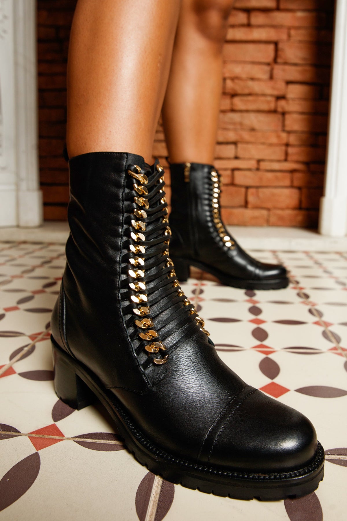 Vinci Leather The Tuna Black Leather Mid Calf Women Boot – product view 14