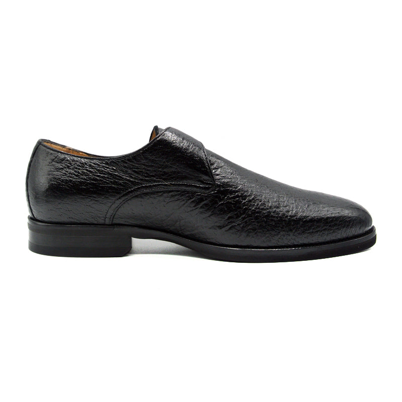 Zelli Italia Men's 59-503-BLK ROMAN Peccary Monk Strap, Black