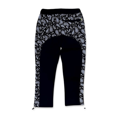 Paneled Joggers - Black Paisley