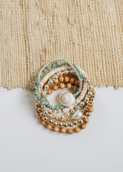 Sterling Silver + 14k Gold Filled Sun || Beaded Bracelet