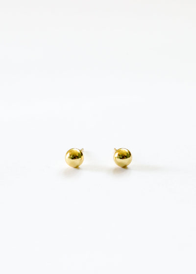 18K Gold Vermeil Ball Earrings || 6mm || Everyday + Simple Stud