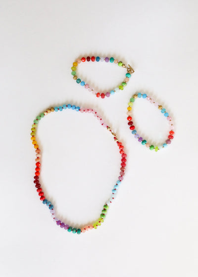 Natural Gemstone Bracelet + 14k Gold Filled Toggle : Skyline