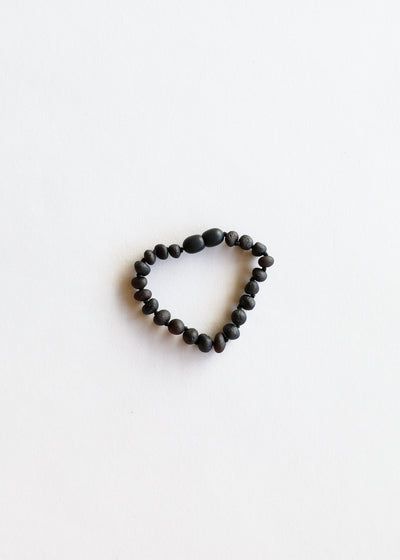 Raw Black Baltic Sea Amber || Anklet or Bracelet