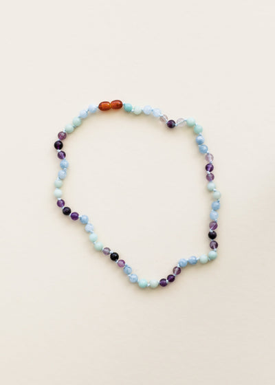 Amazonite + Amethyst + Aquamarine || Gemstone Necklace