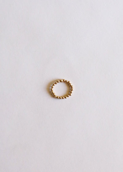 14k Gold Filled || Beaded Stretch Ring || Stackable