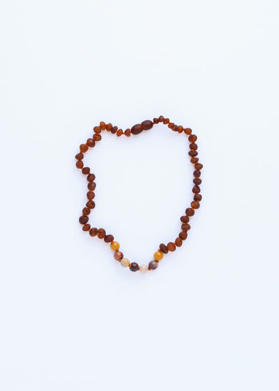 Raw Cognac Baltic Amber + Mookaite Jasper || Necklace