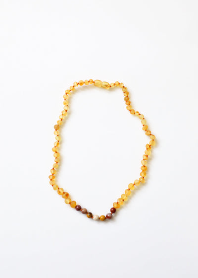 Raw Honey Baltic Amber + Mookaite Jasper || Necklace