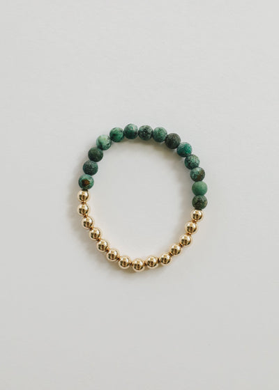 Turquoise Jasper :14k Gold Filled Sun + Moon || Adult Bracelets