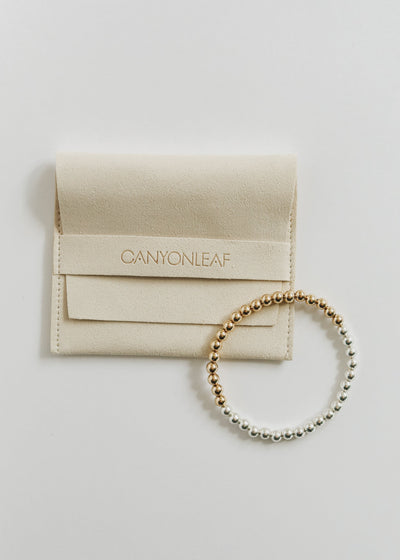 Sterling Silver + 14k Gold Filled Moon || Beaded  Bracelet