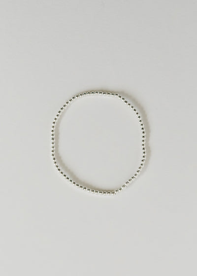 Sterling Silver || Beaded Stretch Anklet or Bracelet