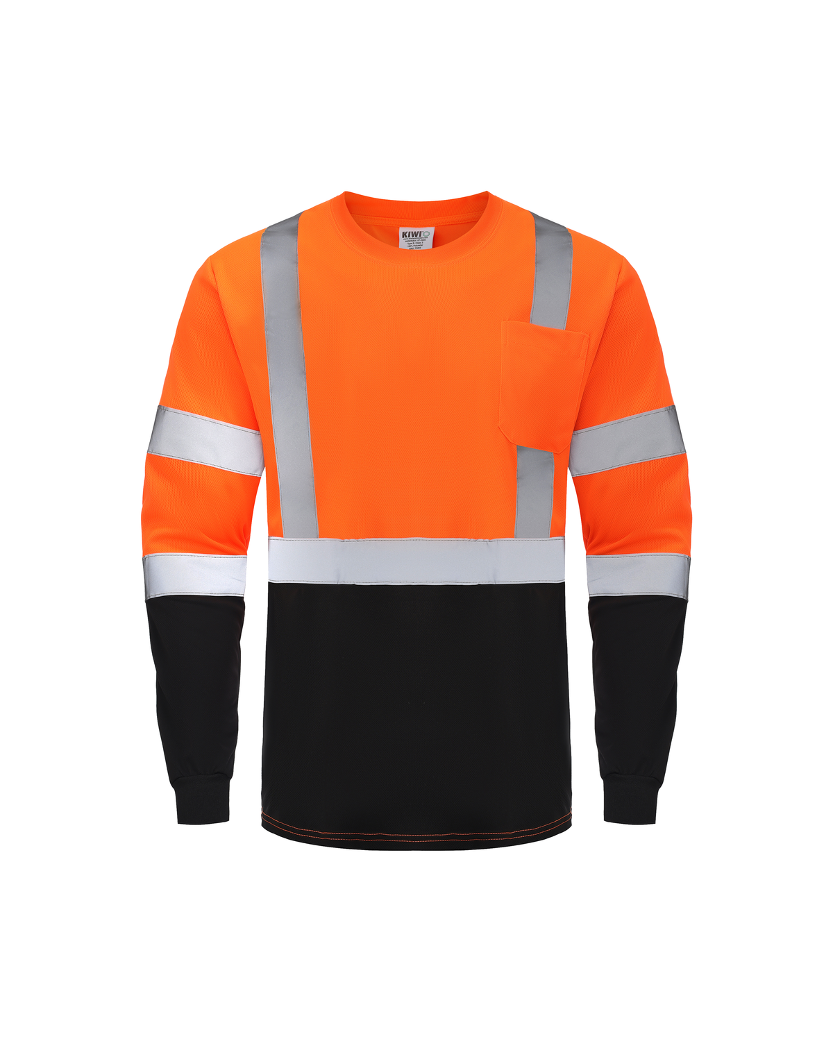 Kiwi High Visibility ANSI/ISEA 107-2020, Type R, Class 3 Two Tone Orange Long Sleeve Safety Shirt [73200]