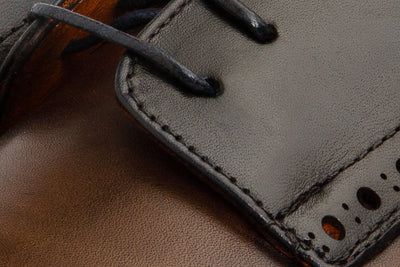 The Neiva Navy/Brown Wingtip Semi Brogue Derby Men  Shoe