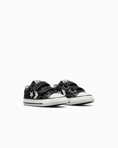 Converse Star Player 76 Baby/Toddler (TD) Sneakers — Black/White Canvas