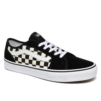 Vans Filmore Decon Checkboard Men's Sneakers — Black/White Leather