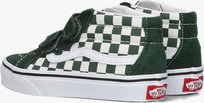 Vans Sk8 Mid Reissue Kids' Sneakers — Checkerboard/Green Mid-Top