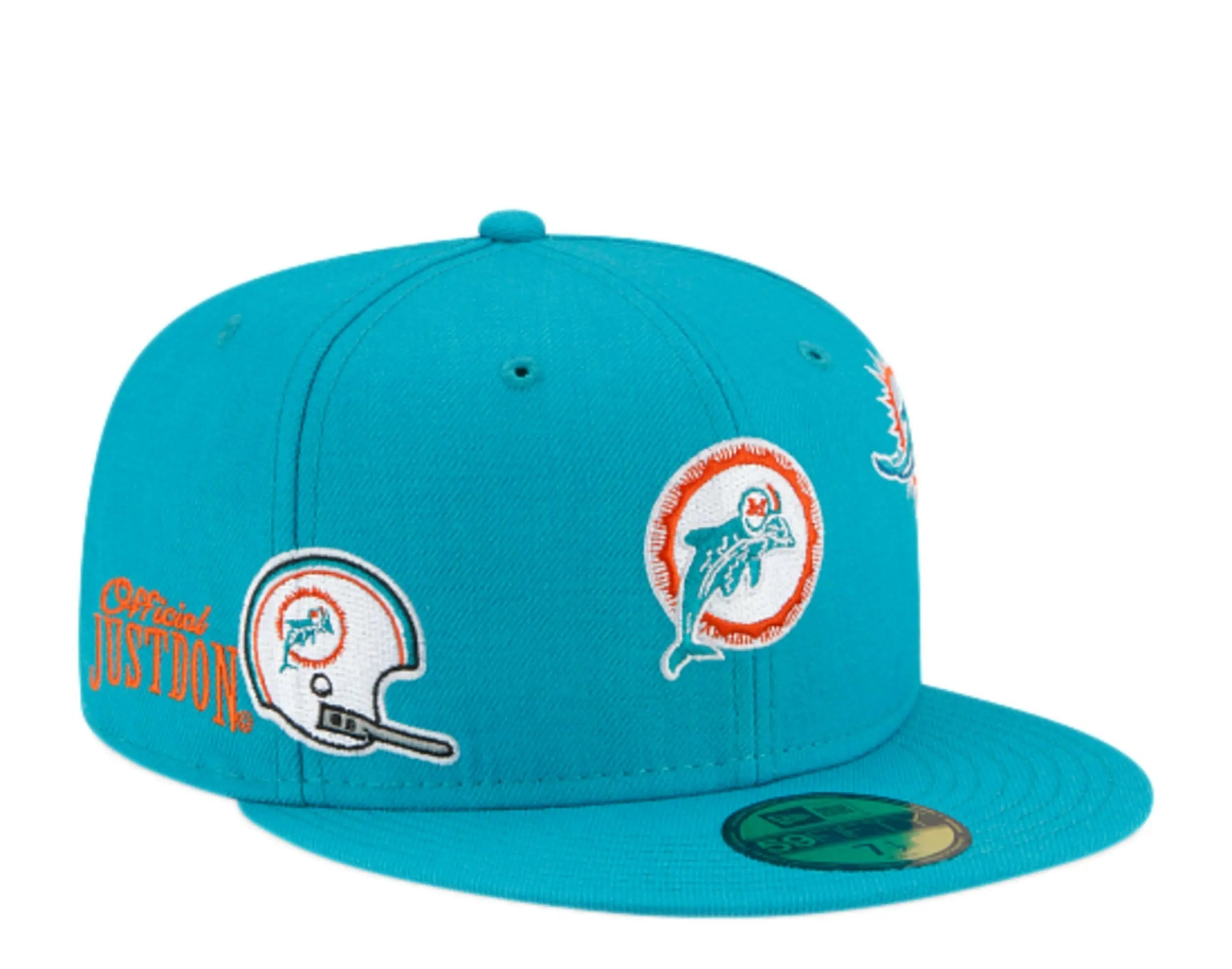 New Era x Just Don 59Fifty Men Miami Dolphins Fitted Hat Aqua