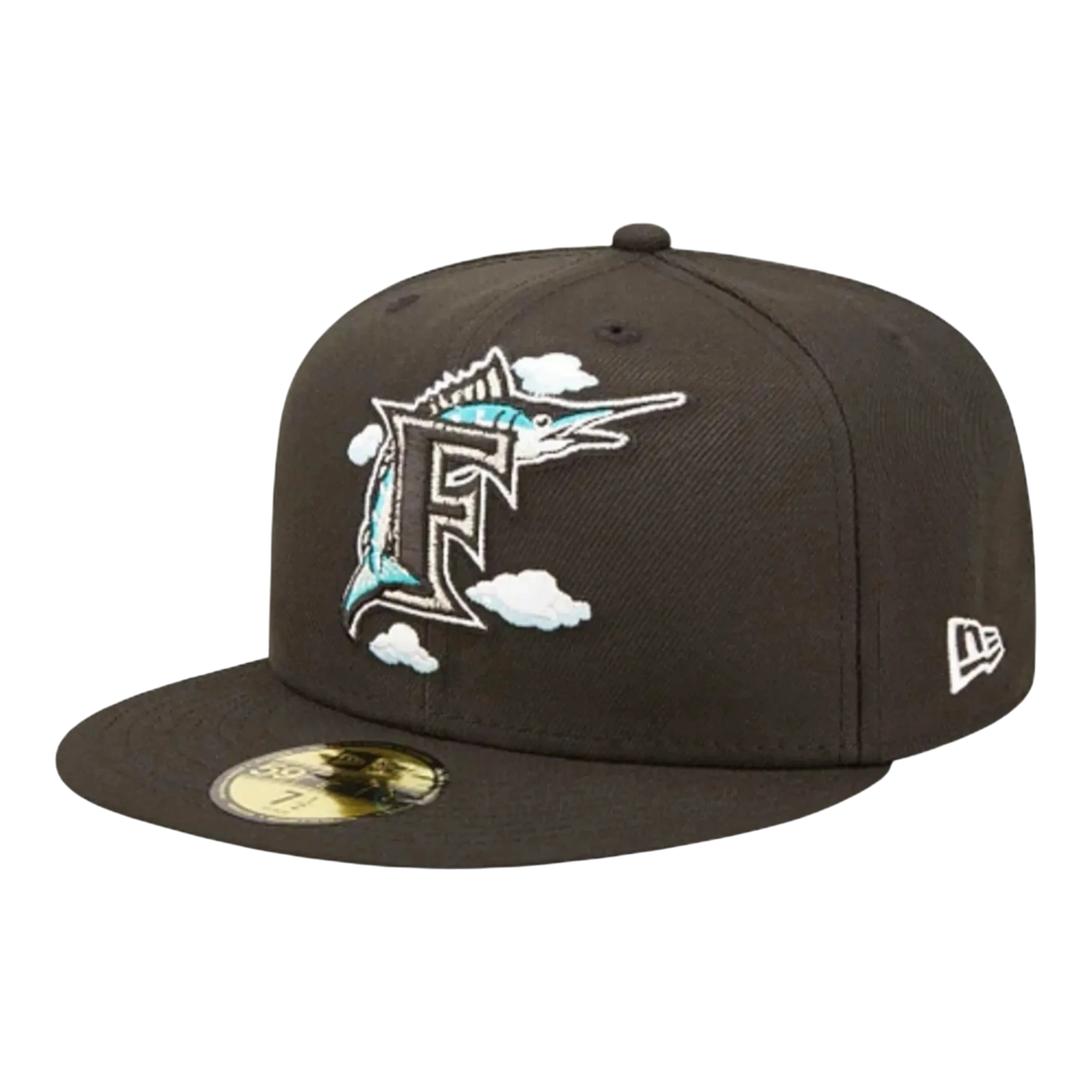 New Era 59Fifty MLB Florida Marlins Comic Cloud Fitted Hat Black