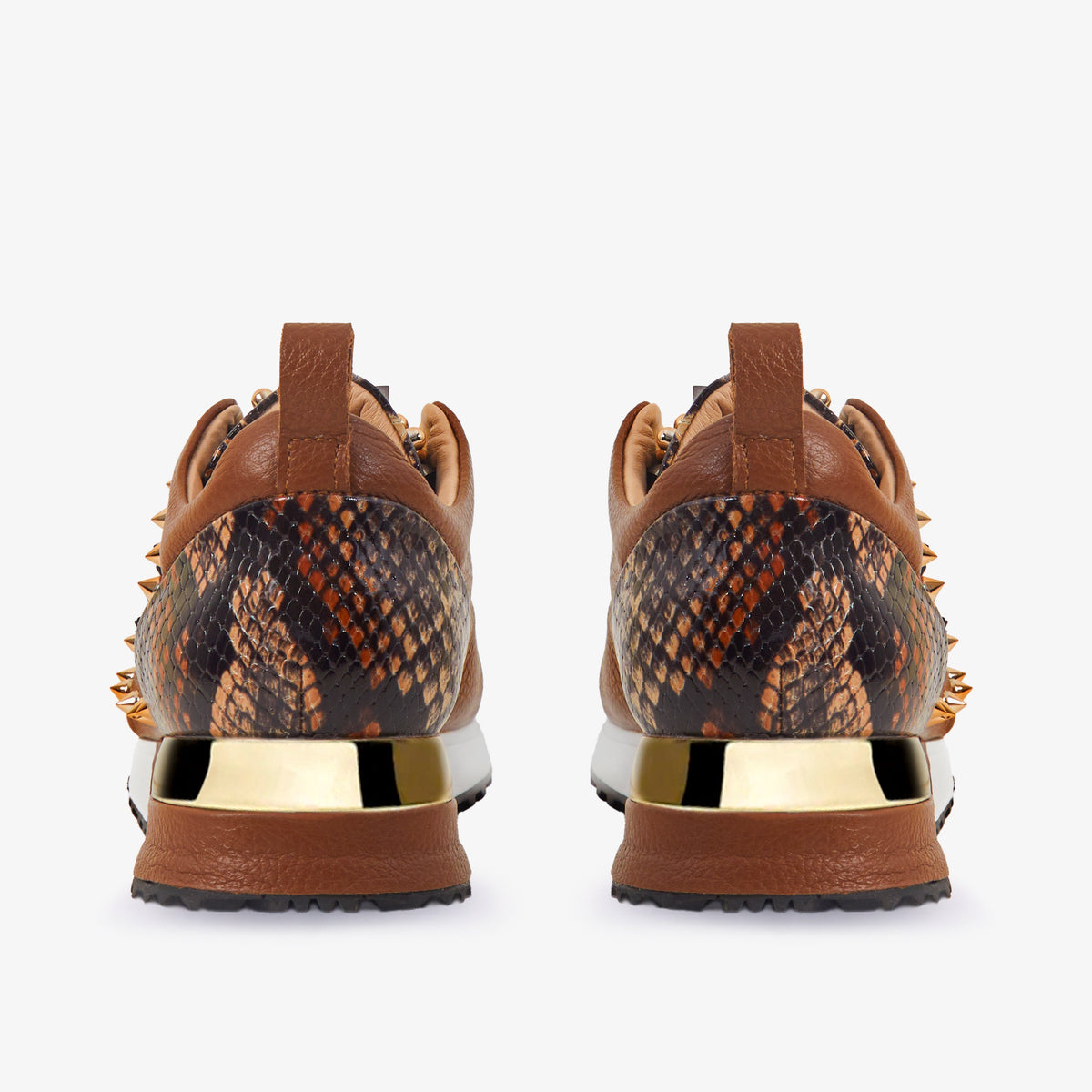 Vinci Leather The Infanta Tan  Spike Leather Women Sneaker Limited Edition – product view 3