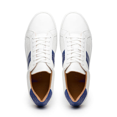 Zelli Italia Men's 61-101-NVY OLYMPIAS Italian Calfskin and Crocodile Stripe, Navy