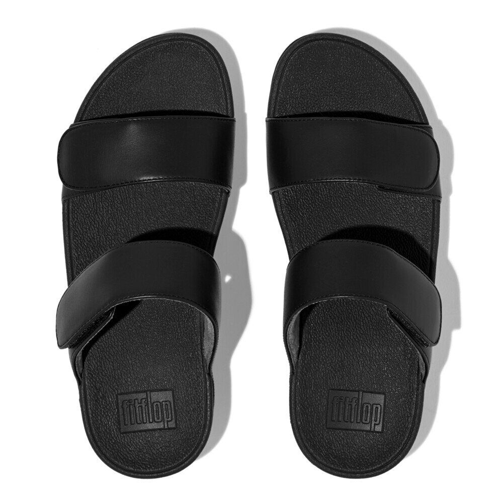 FitFlop LULU Adjustable Women's Slides — Black Leather